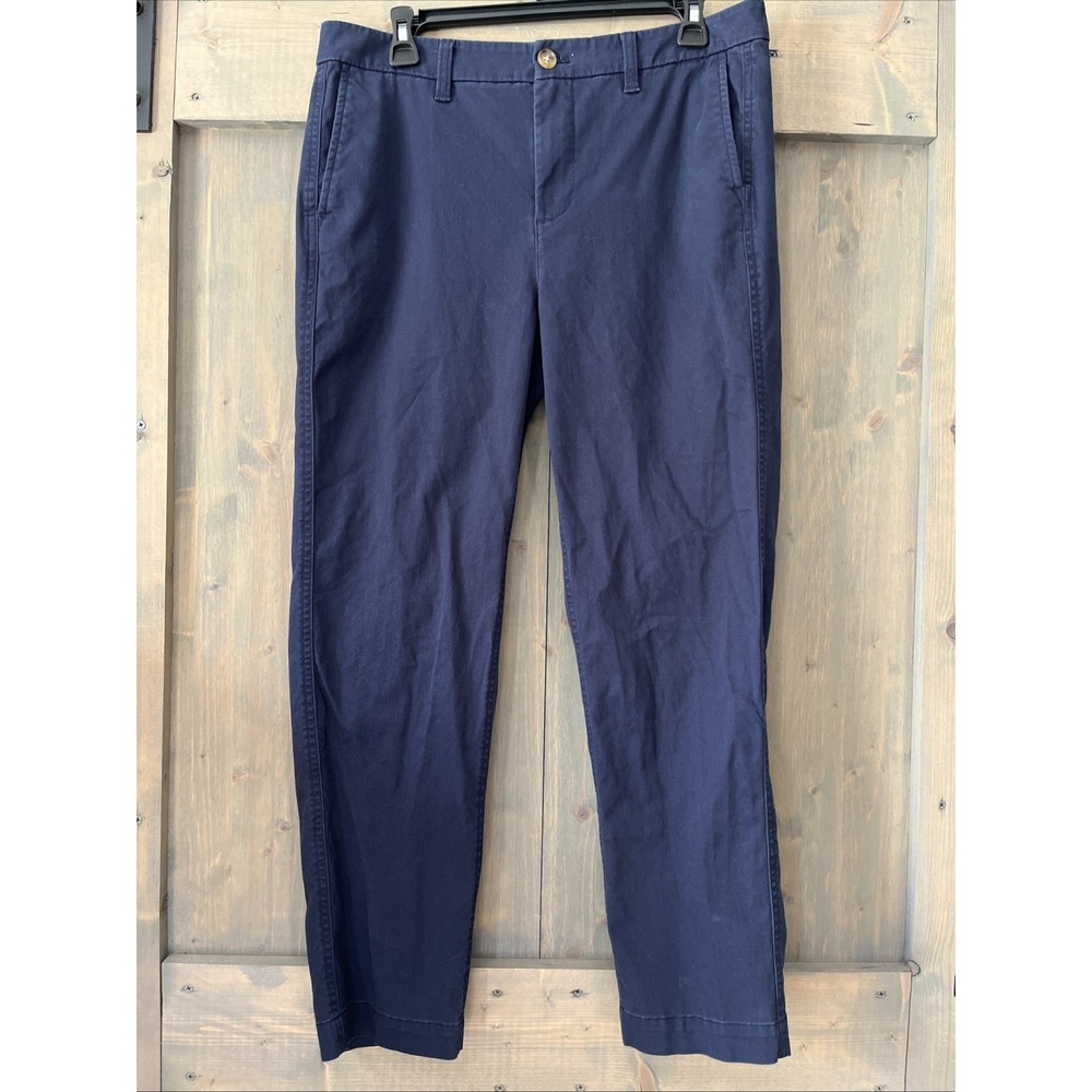 J Crew High-Rise Girlfriend Chino Blue Pants Women's Size 8 Uptown Preppy